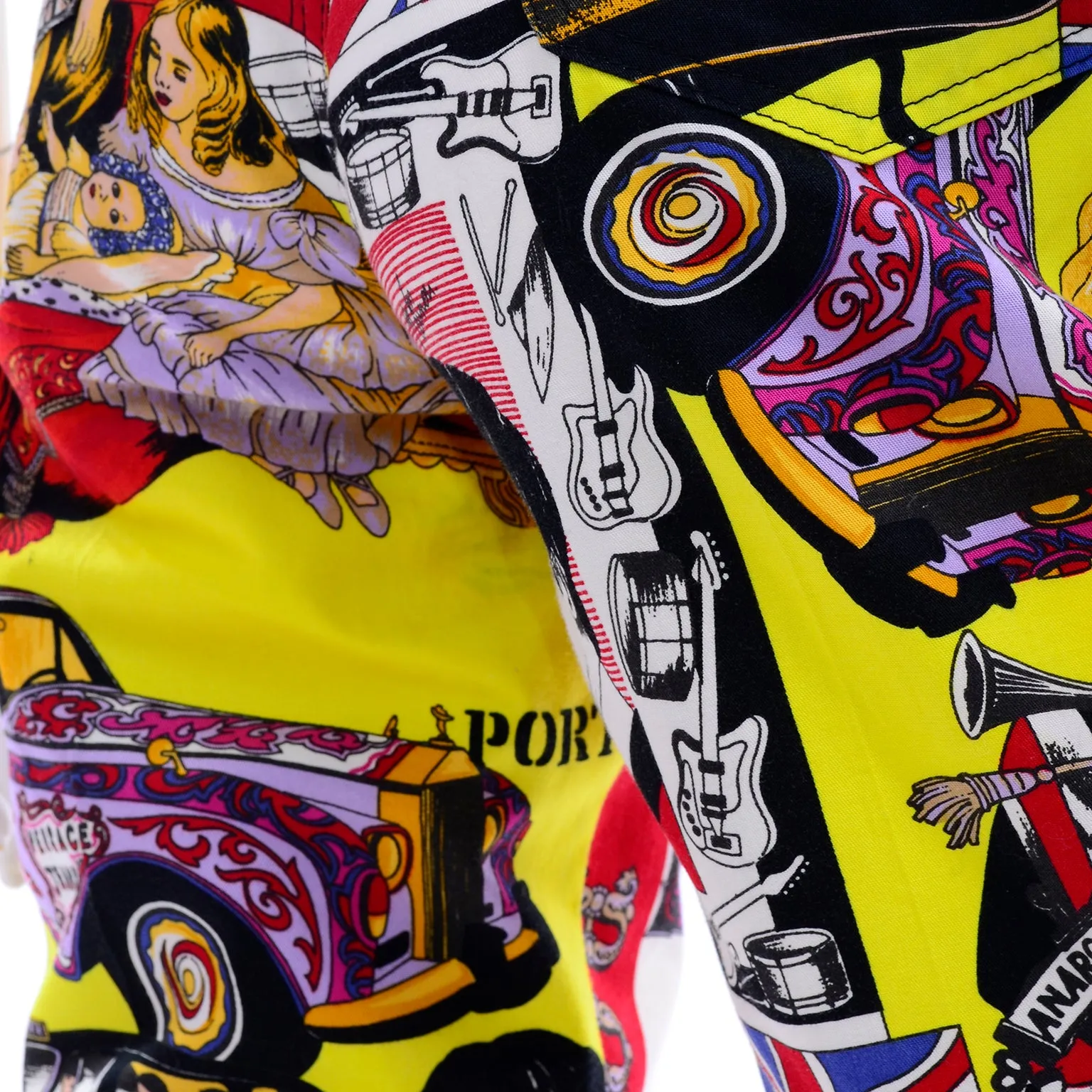 1990s Versace Jeans Couture London Rock n' Roll Royalty Novelty Pants