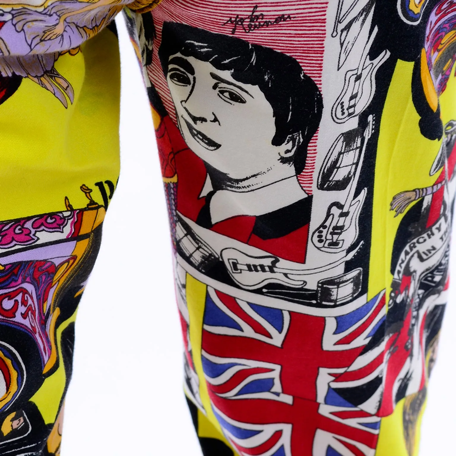 1990s Versace Jeans Couture London Rock n' Roll Royalty Novelty Pants