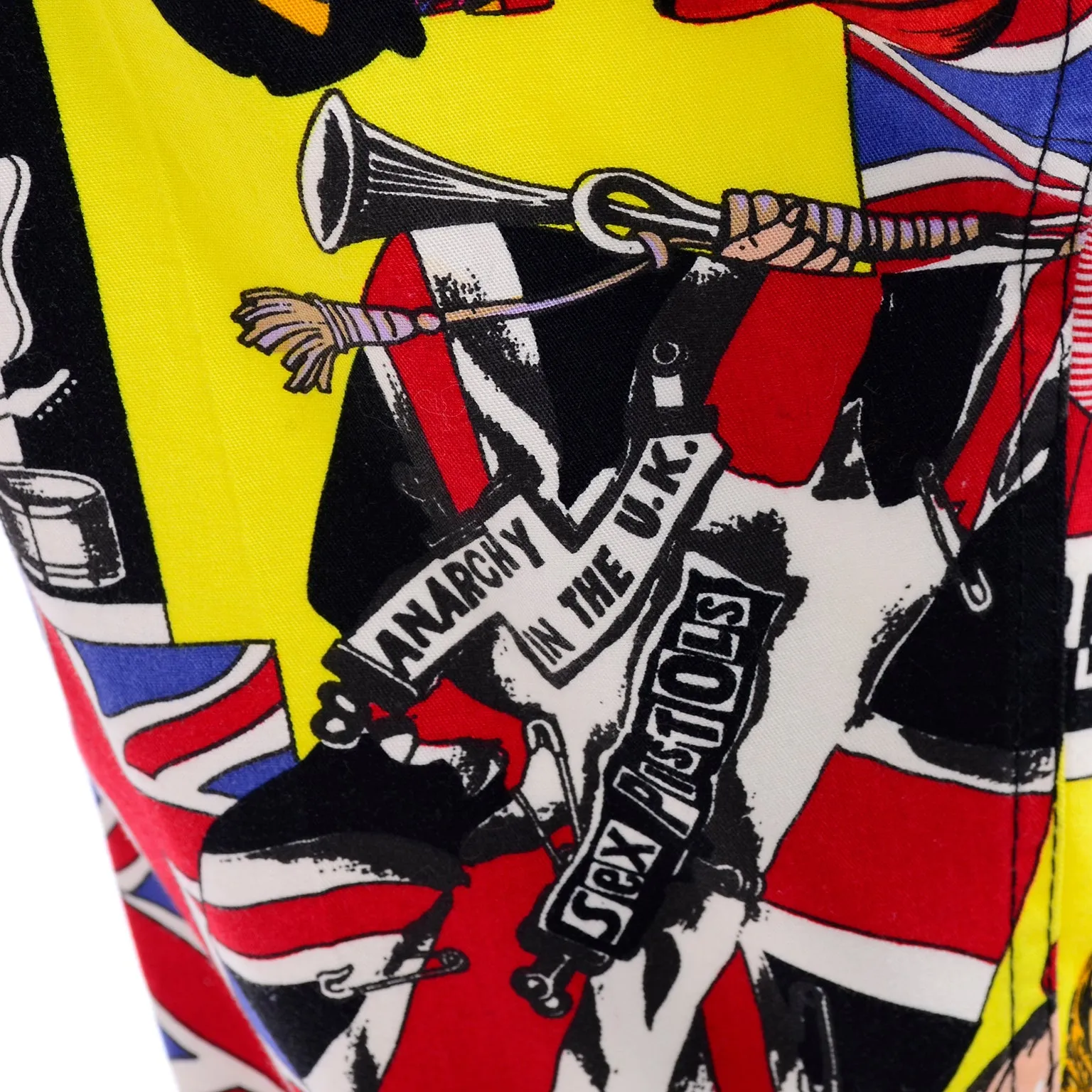 1990s Versace Jeans Couture London Rock n' Roll Royalty Novelty Pants