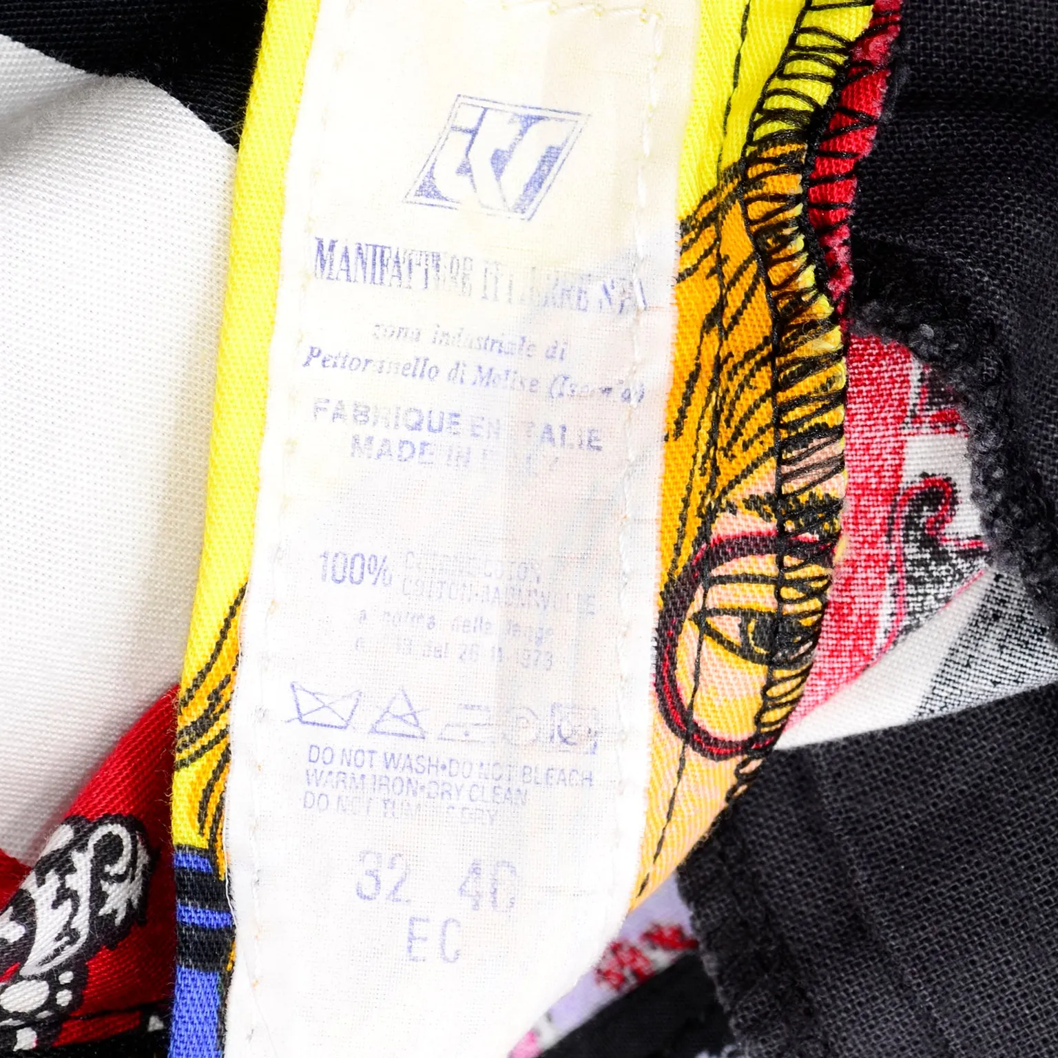 1990s Versace Jeans Couture London Rock n' Roll Royalty Novelty Pants