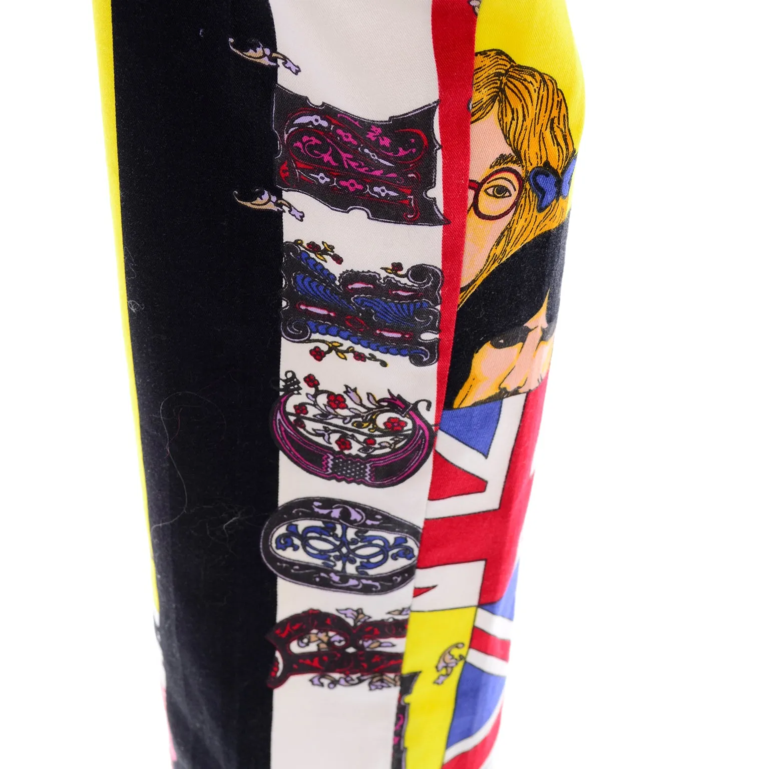 1990s Versace Jeans Couture London Rock n' Roll Royalty Novelty Pants