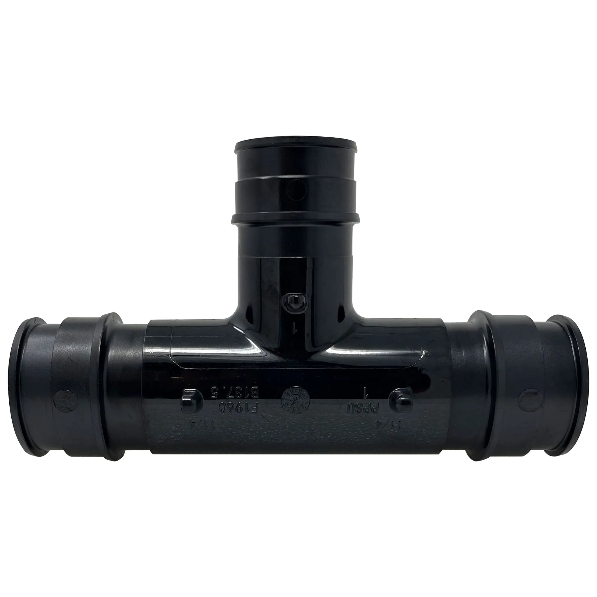 1" x 1" x 1/2" PEX A Expansion PPSU Black Poly Reducing Tee F1960