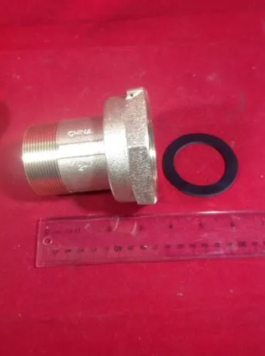 2" Water Meter Coupling, LEAD-FREE brass, Female Swivel Meter Nut x Male NPT