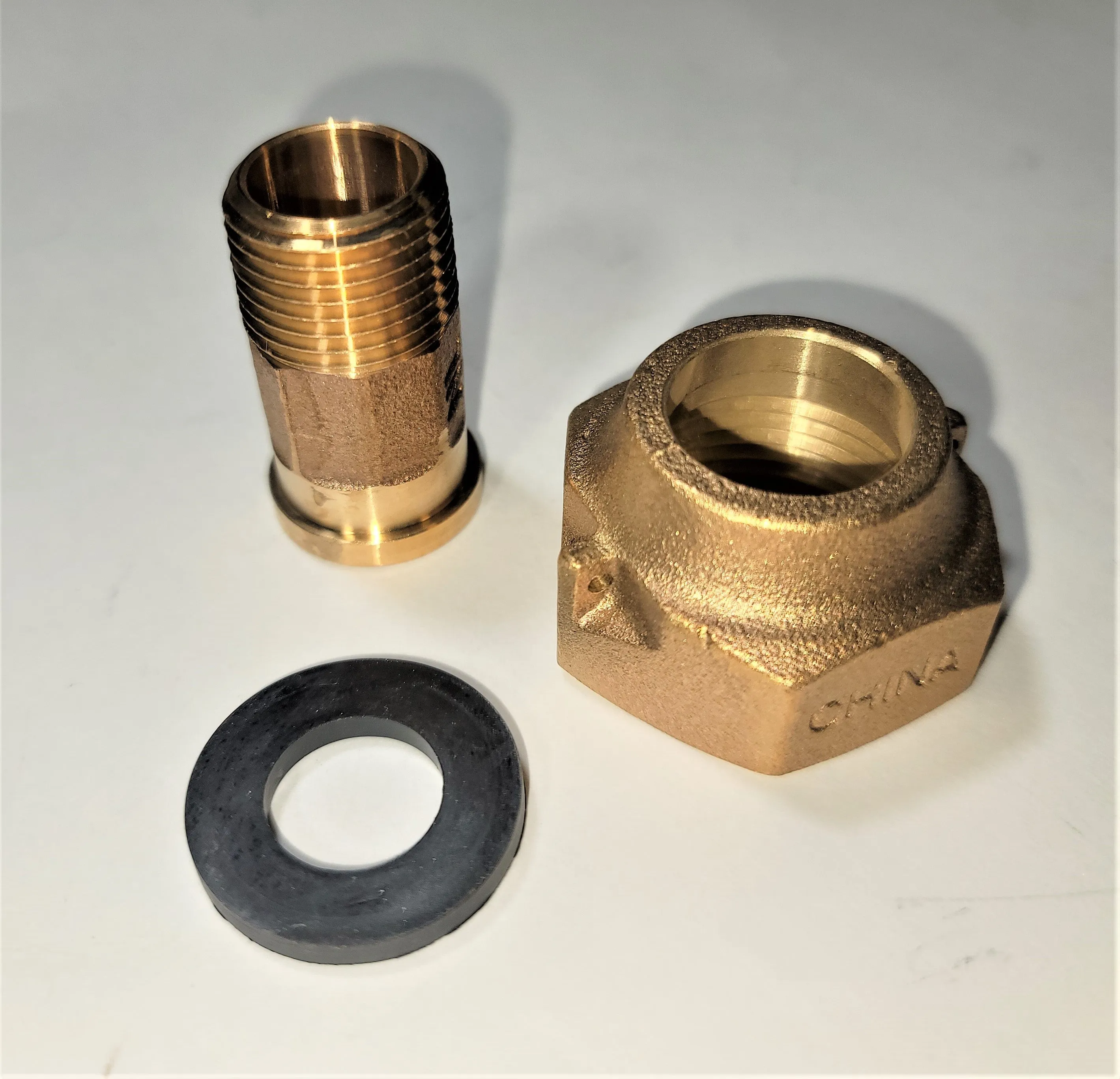 3/4 x 1/2 Water Meter REDUCER Coupling, No-lead Brass 3/4" Swivel Coupling nut x 1/2" NPT