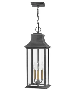 Adair LED Outdoor Lantern in Aged Zinc