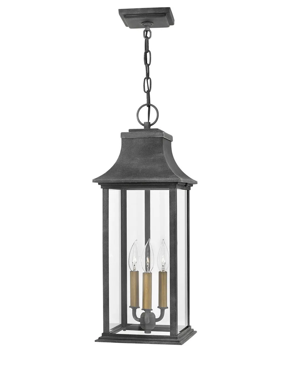 Adair LED Outdoor Lantern in Aged Zinc
