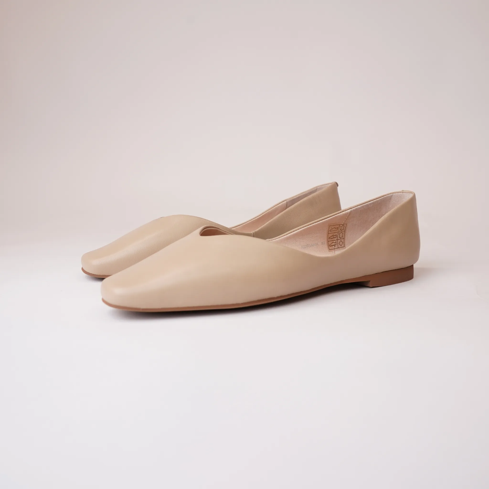 Adriana Nude Leather Ballet Flats