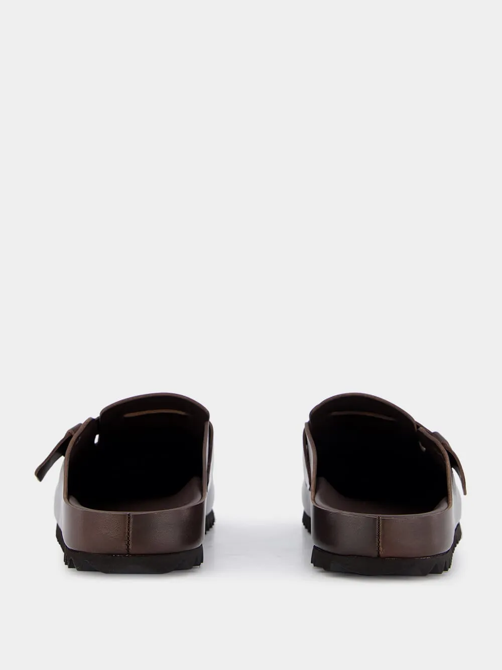 Agorà Dark Brown Leather Slides