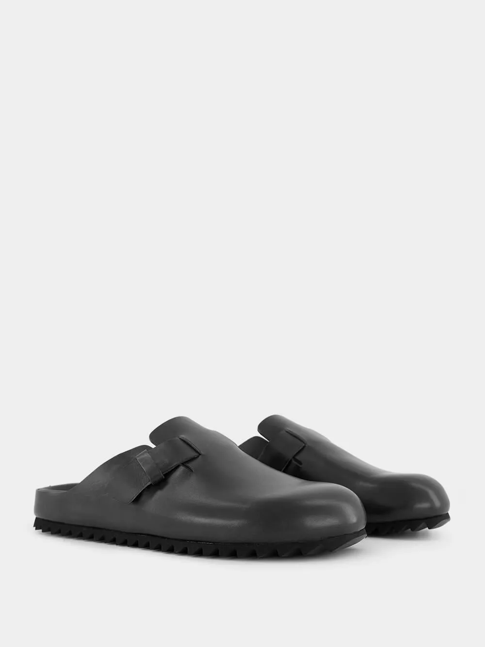 Agorà Dark Brown Leather Slides