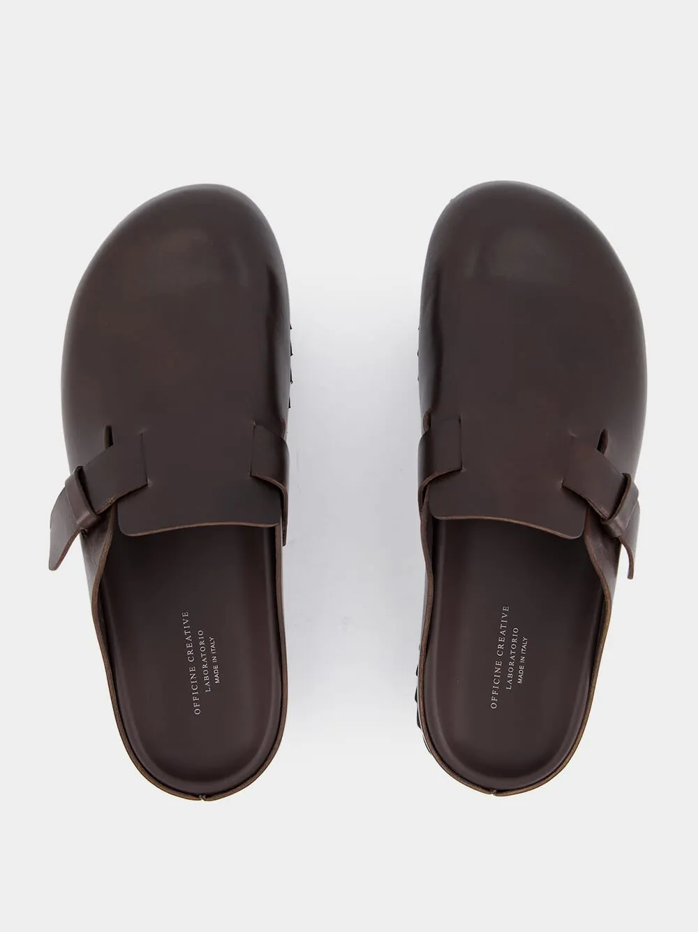 Agorà Dark Brown Leather Slides