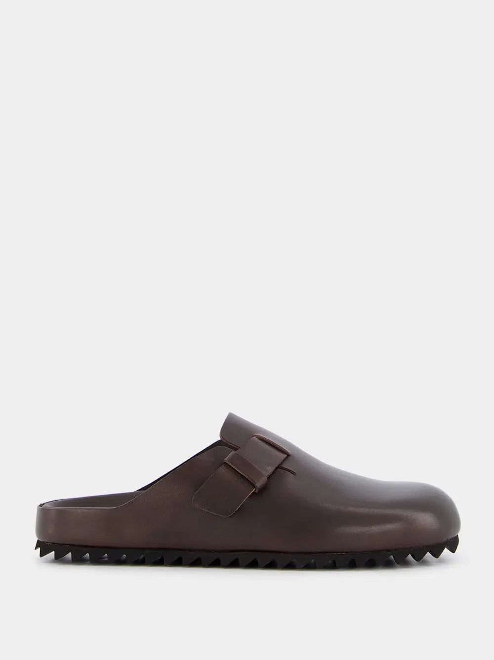 Agorà Dark Brown Leather Slides