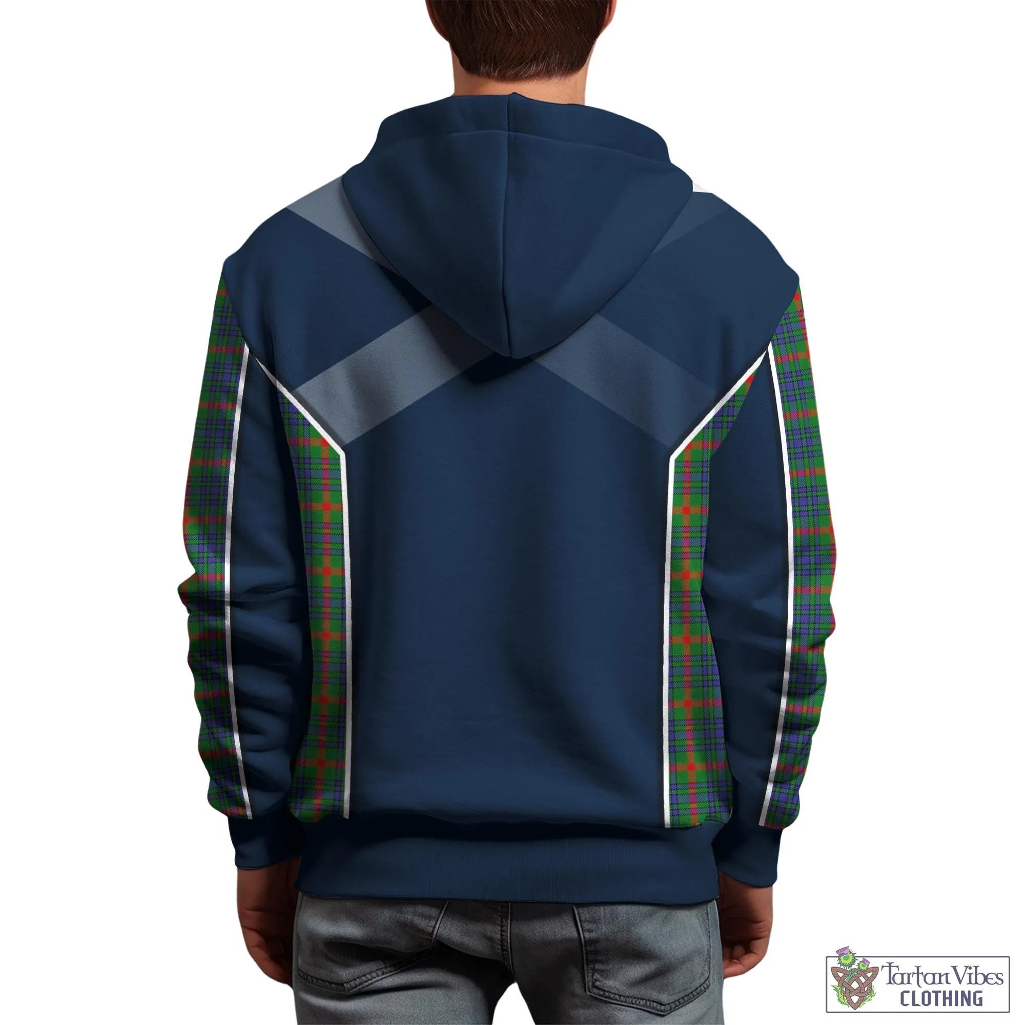 Aiton Tartan Hoodie with Family Crest and Lion Rampant Vibes Sport Style