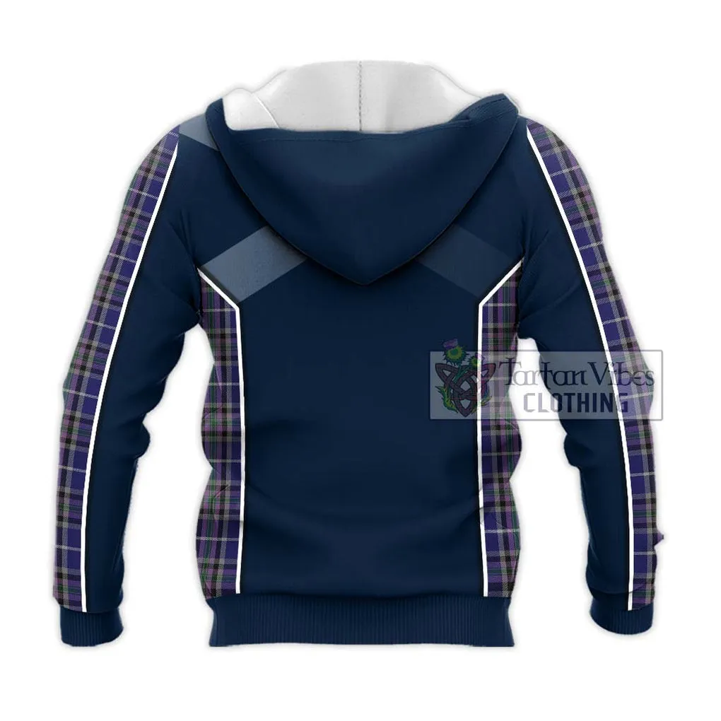 Alexander of Menstry Tartan Knitted Hoodie with Family Crest and Lion Rampant Vibes Sport Style