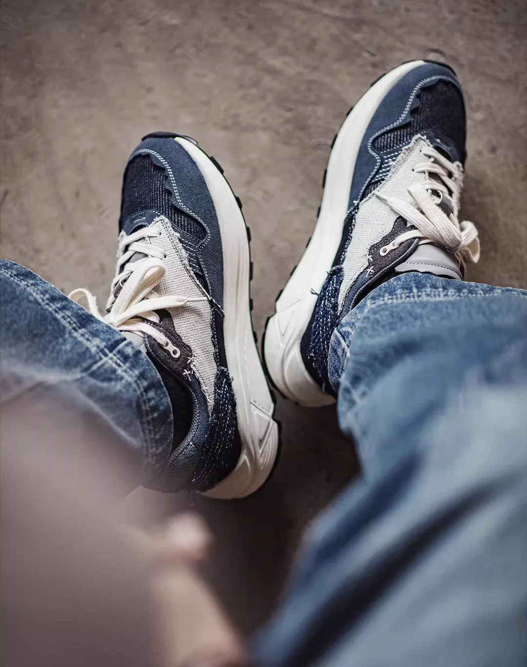 American Denim Wave Jogging Retro Beggar Cowboy Men's Sports Shoes