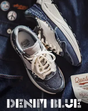 American Denim Wave Jogging Retro Beggar Cowboy Men's Sports Shoes