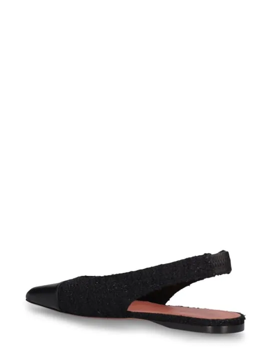 Amina Muaddi   10mm Ane tweed slingback flats 