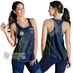 Anstruther Tartan Women's Racerback Tanks with Family Crest and Lion Rampant Vibes Sport Style