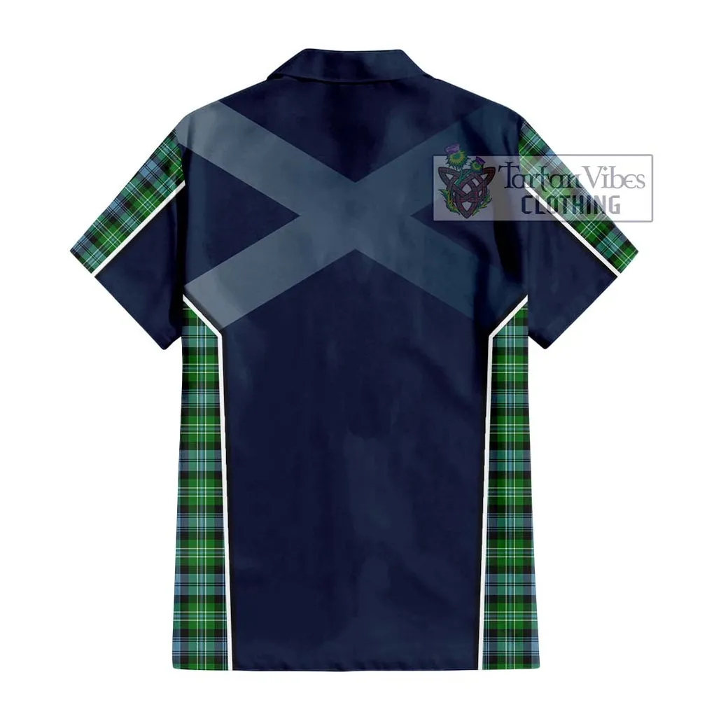 Arbuthnot Ancient Tartan Short Sleeve Button Shirt with Family Crest and Lion Rampant Vibes Sport Style