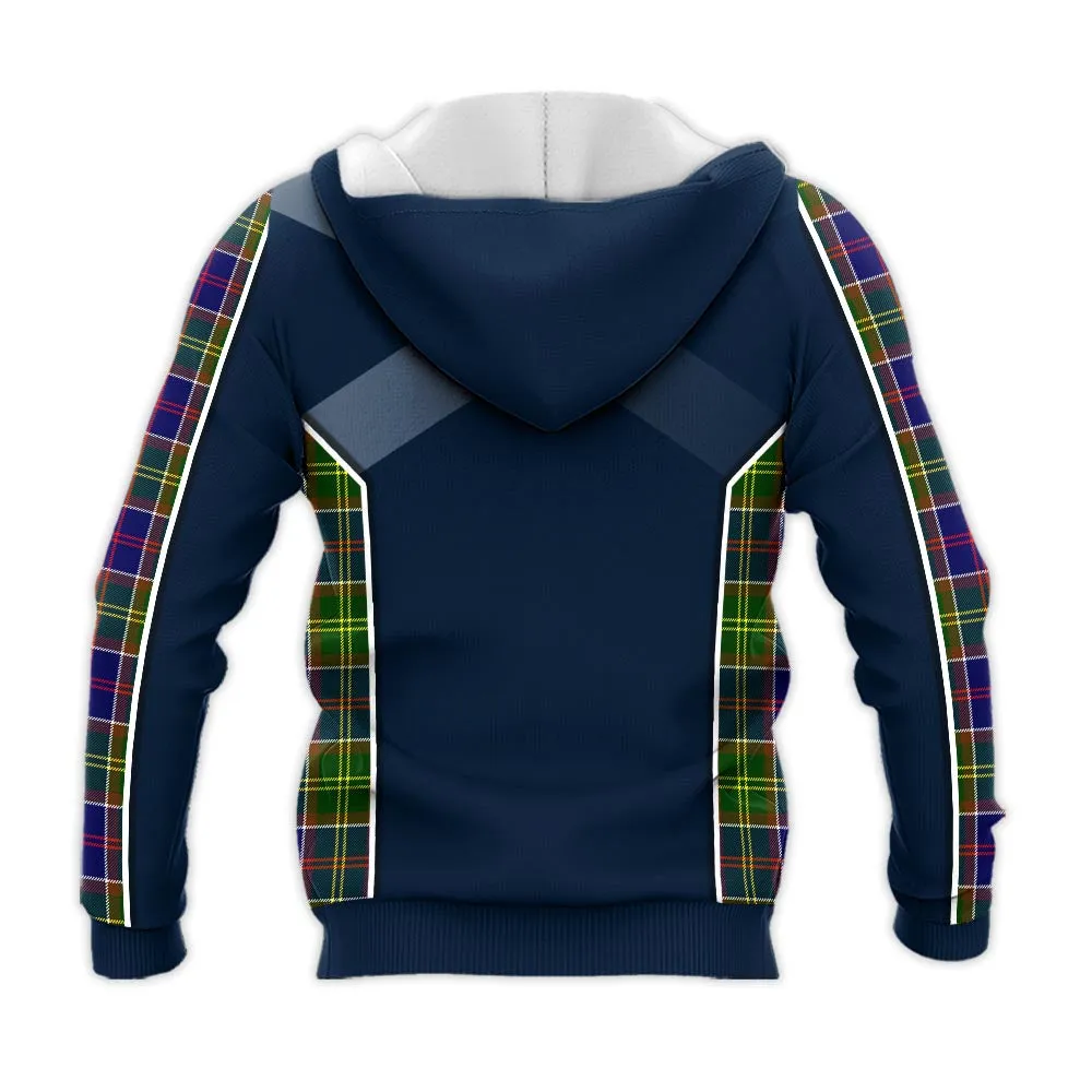 Arnott Tartan Knitted Hoodie with Family Crest and Scottish Thistle Vibes Sport Style