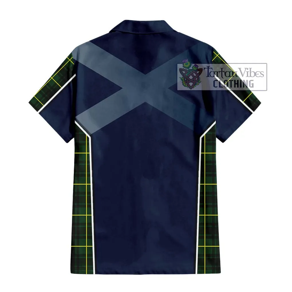 Arthur Modern Tartan Short Sleeve Button Shirt with Family Crest and Lion Rampant Vibes Sport Style
