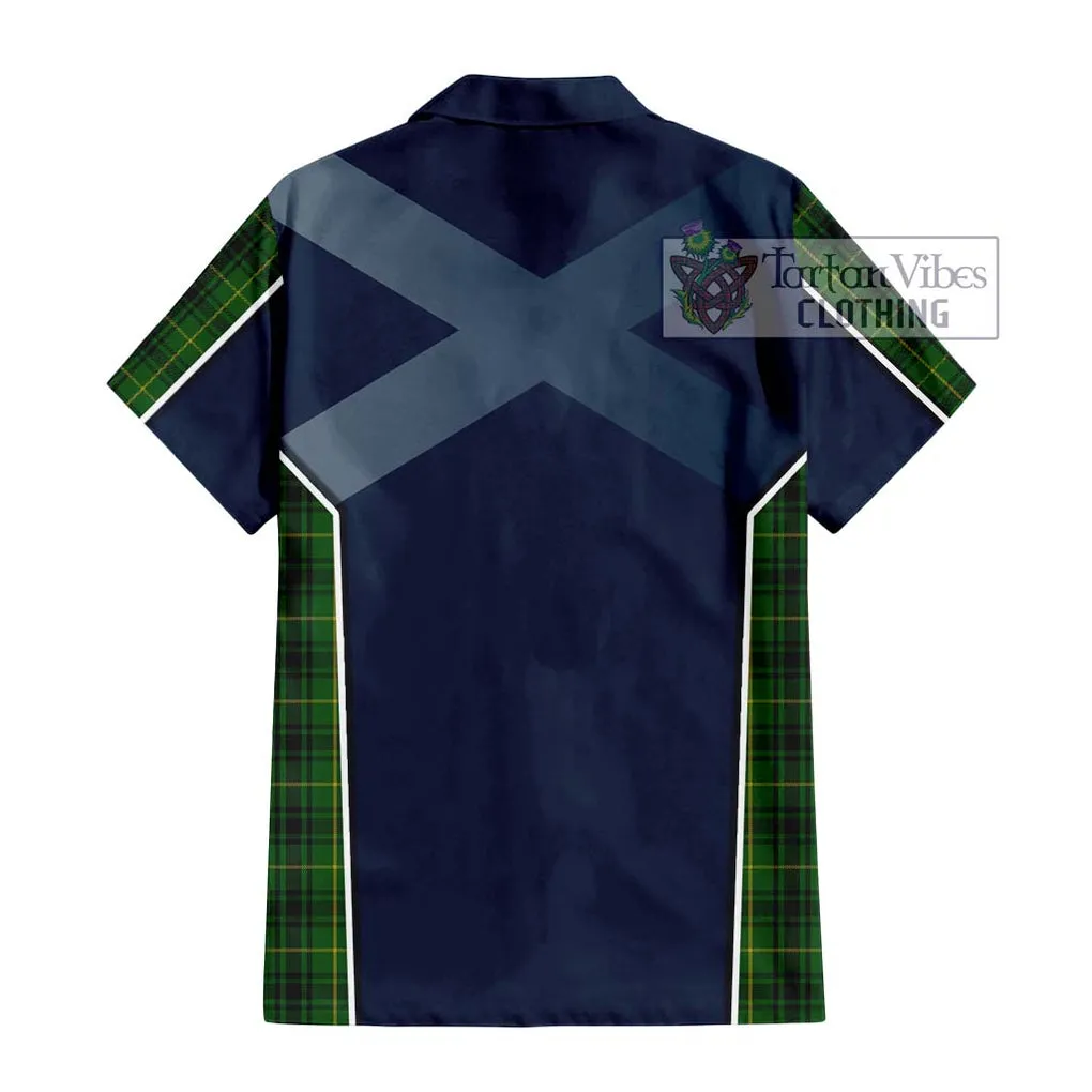 Arthur Tartan Short Sleeve Button Shirt with Family Crest and Lion Rampant Vibes Sport Style