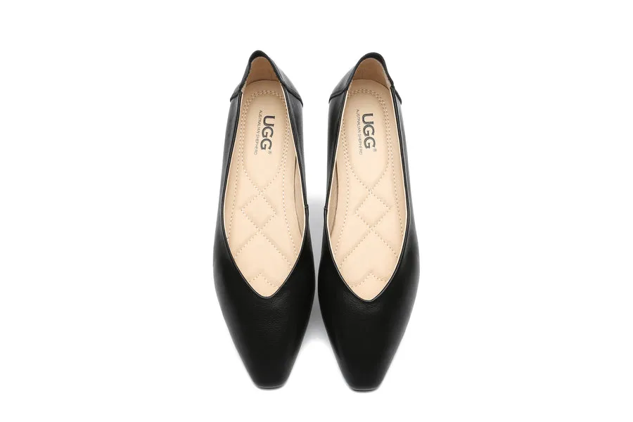 Australian Shepherd Everly Pointed Toe Ballet Leather Flats