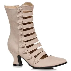 Ava-253 Strappy Faux Leather Victorian Boots