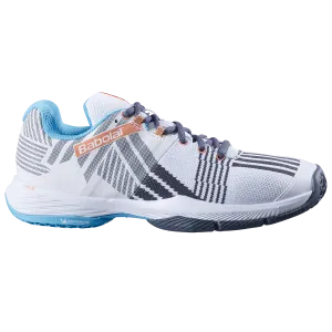 Babolat Women's Sensa Padel Shoes White/Canyon Sunset