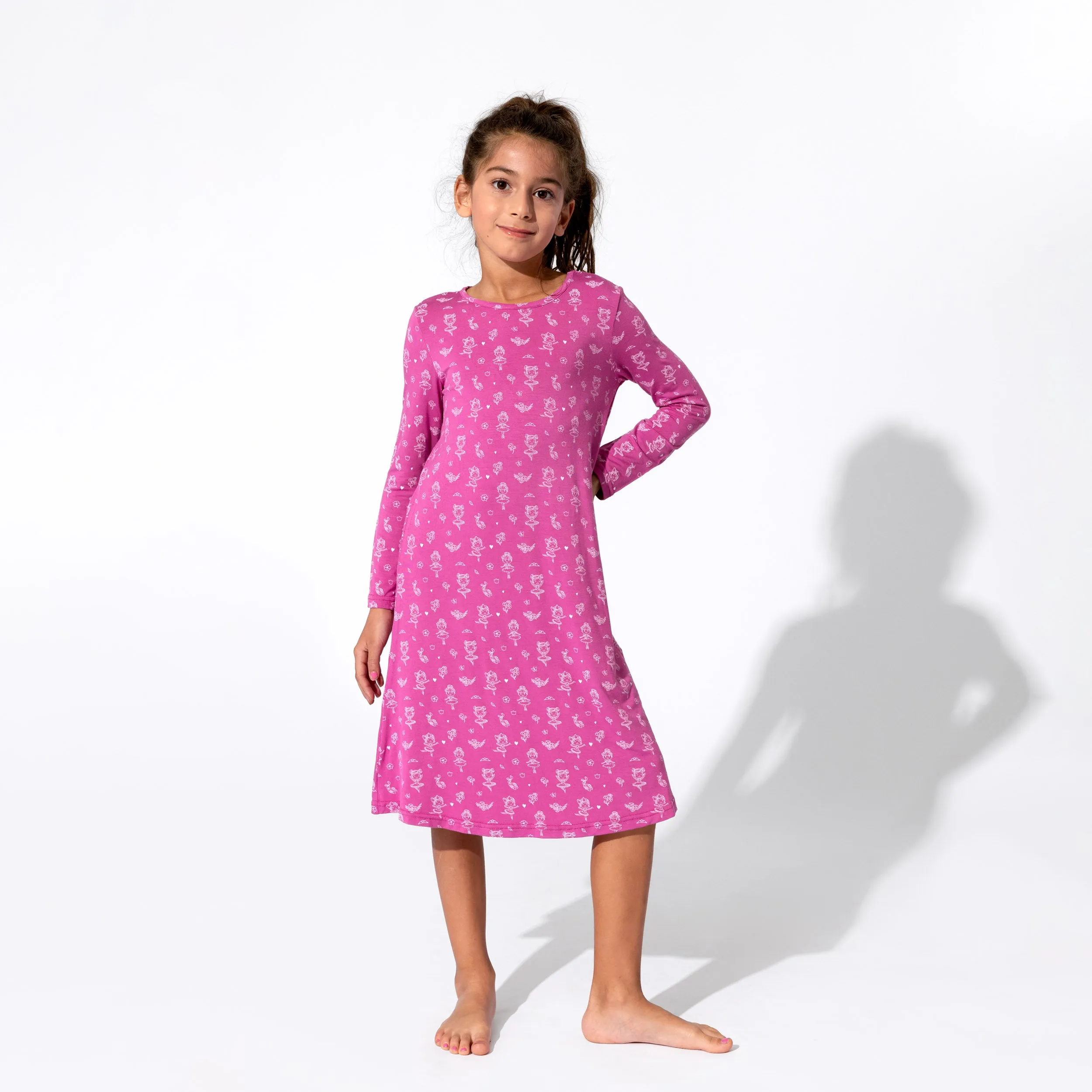 Ballerina Bamboo Girls' Long Sleeve Dress