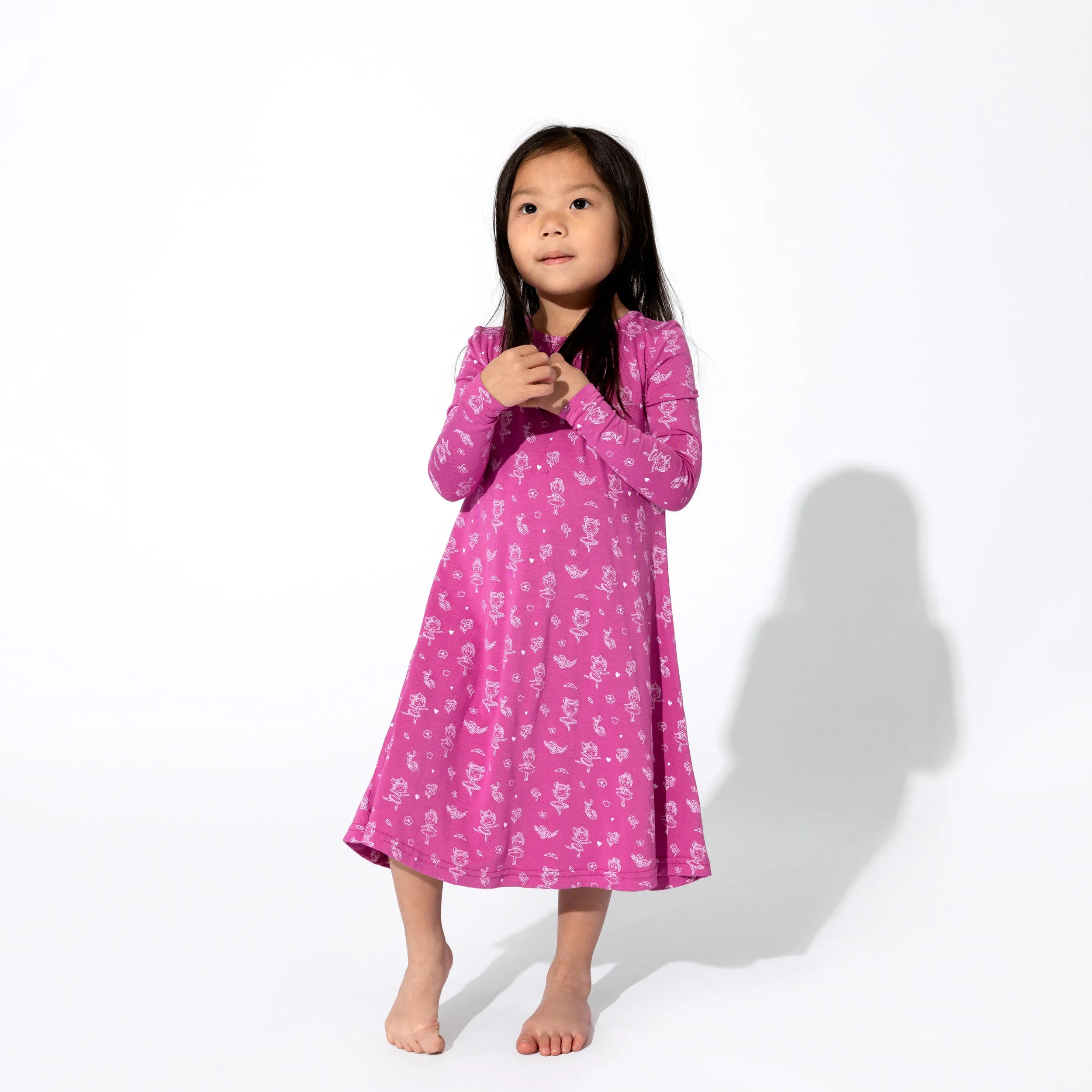Ballerina Bamboo Girls' Long Sleeve Dress