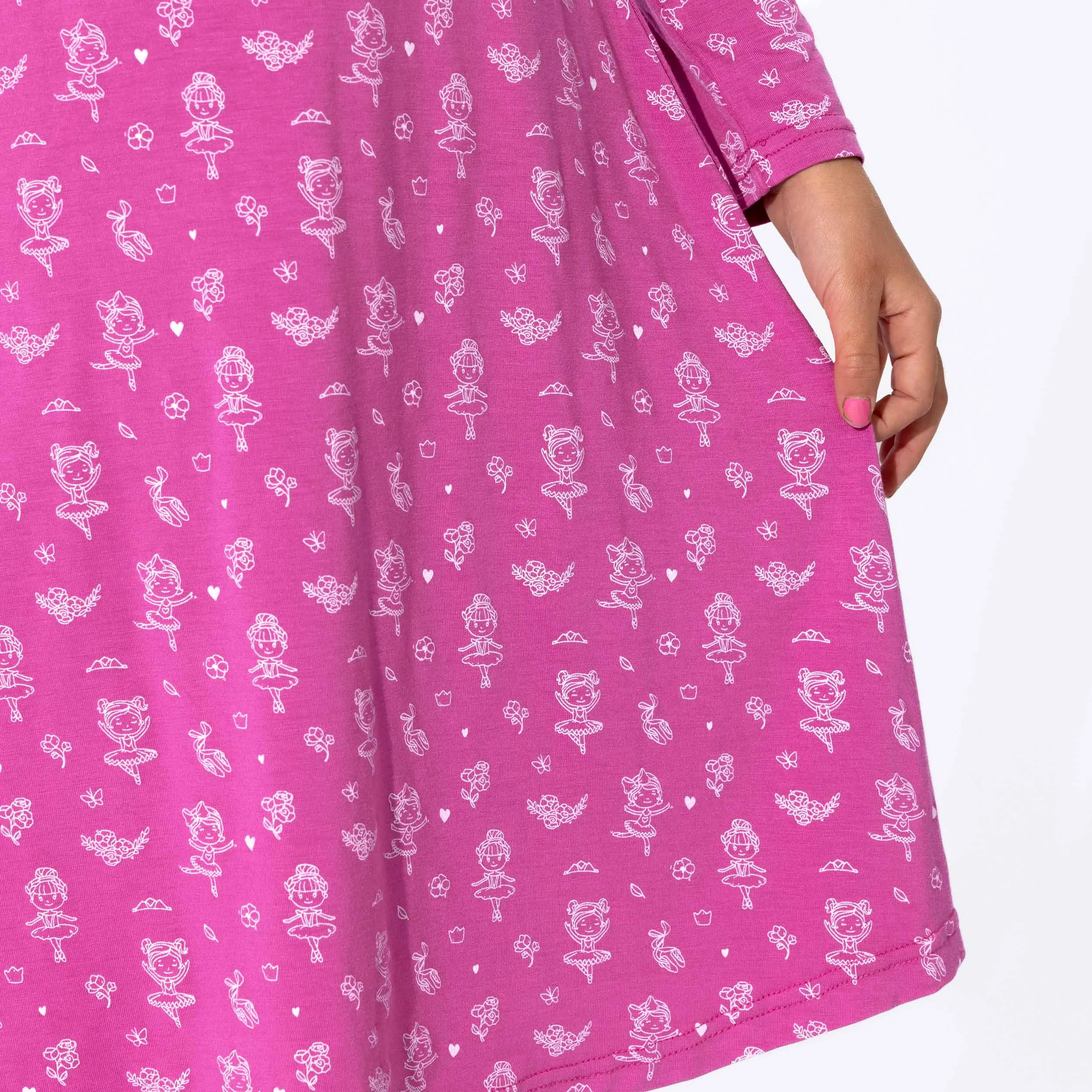 Ballerina Bamboo Girls' Long Sleeve Dress