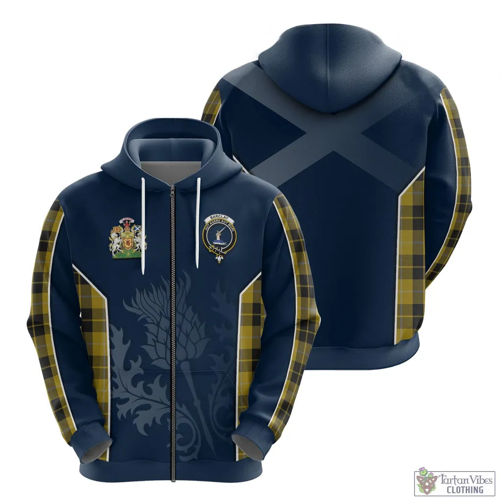 Barclay Dress Tartan Hoodie with Family Crest and Scottish Thistle Vibes Sport Style