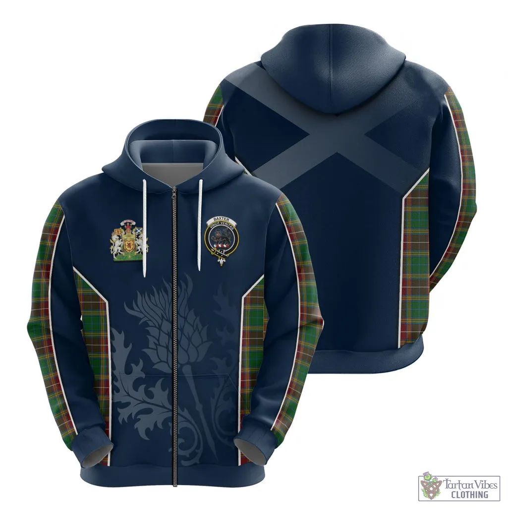 Baxter Tartan Hoodie with Family Crest and Scottish Thistle Vibes Sport Style