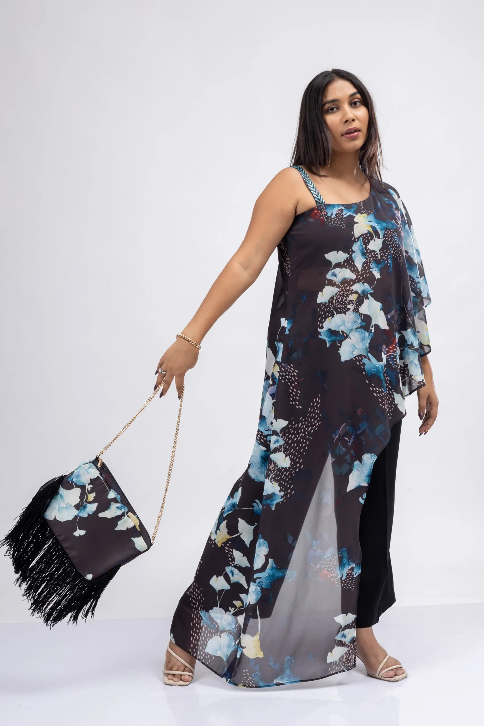 Black Fire Assymetrical Co-ord Set