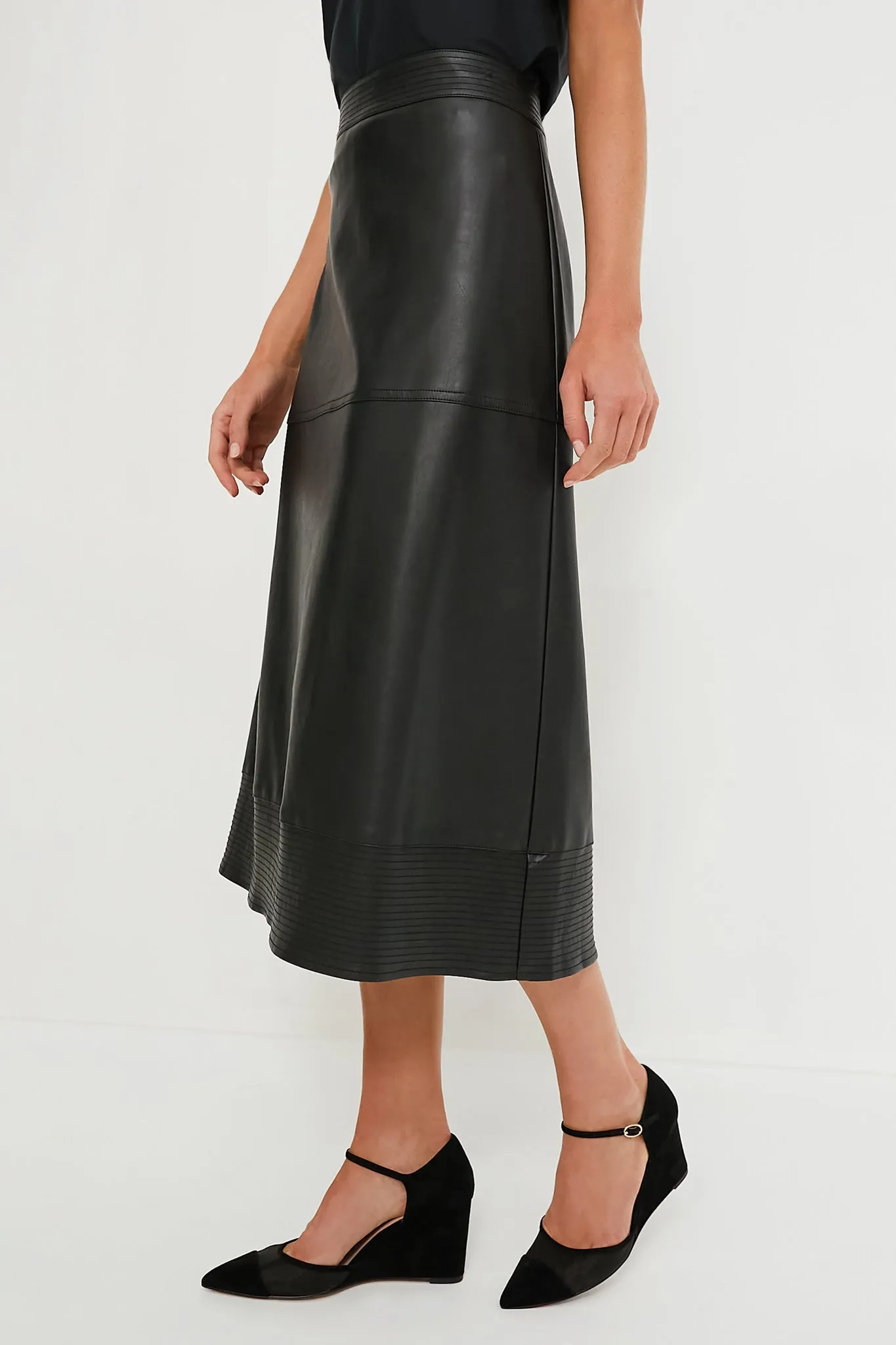 Black Leather Zaira Skirt