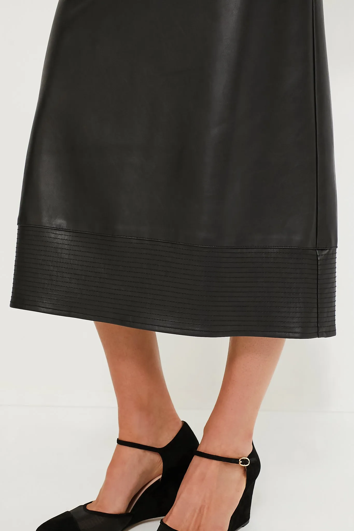 Black Leather Zaira Skirt