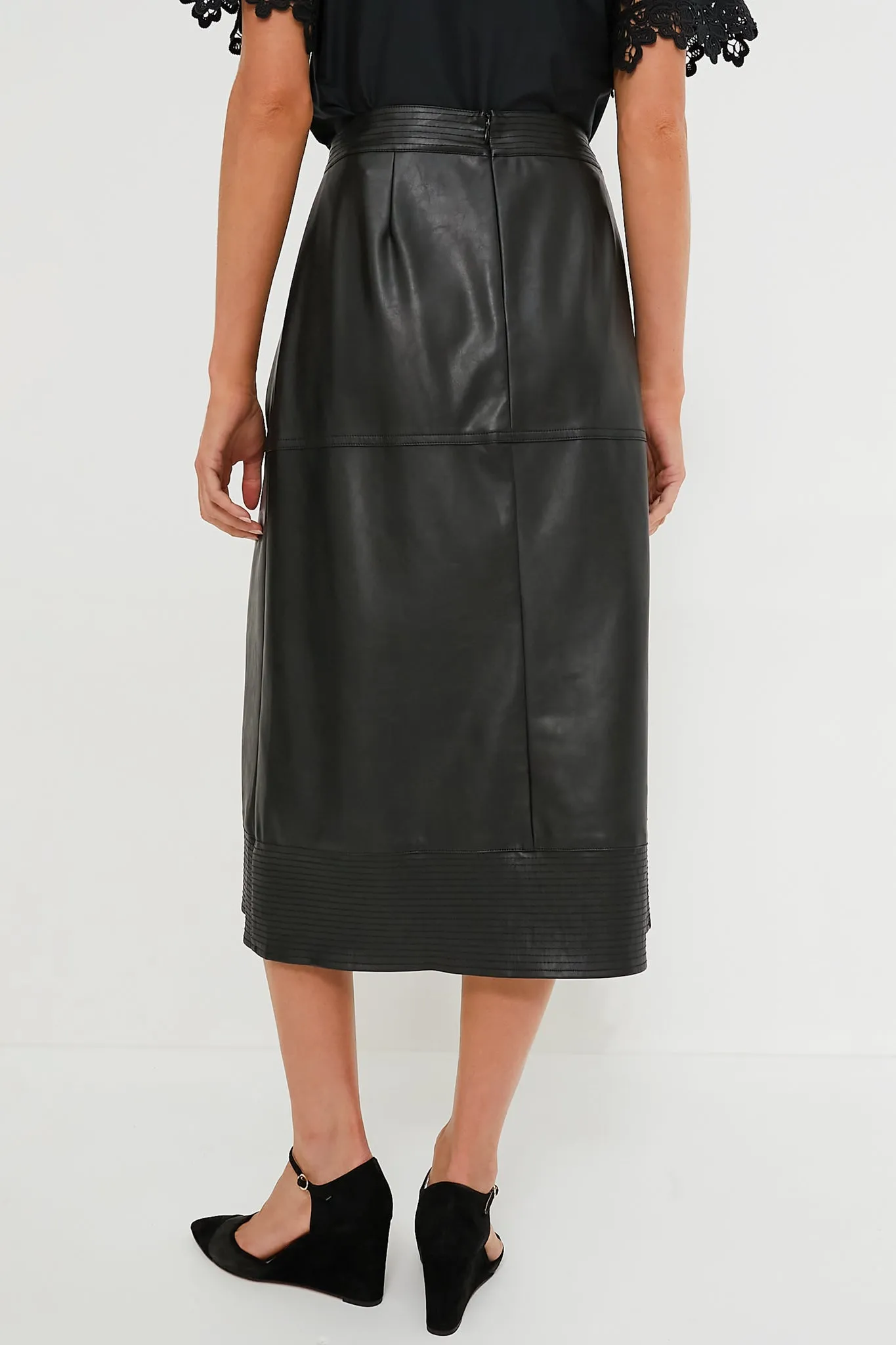 Black Leather Zaira Skirt