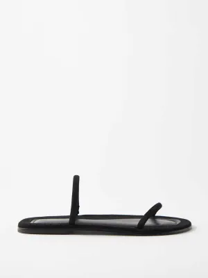 Black suede strap sandals