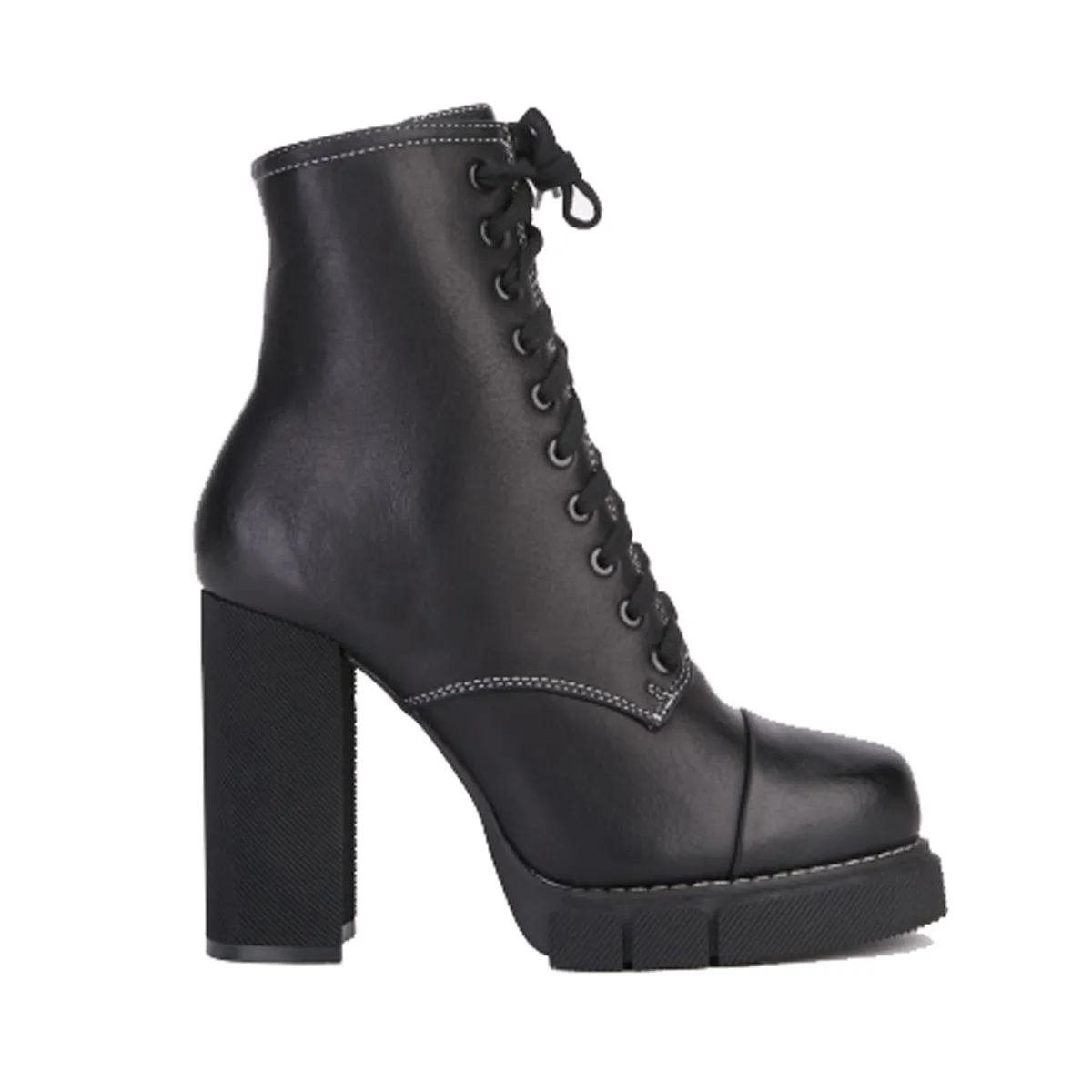 Block Heel Platform Ankle Boots