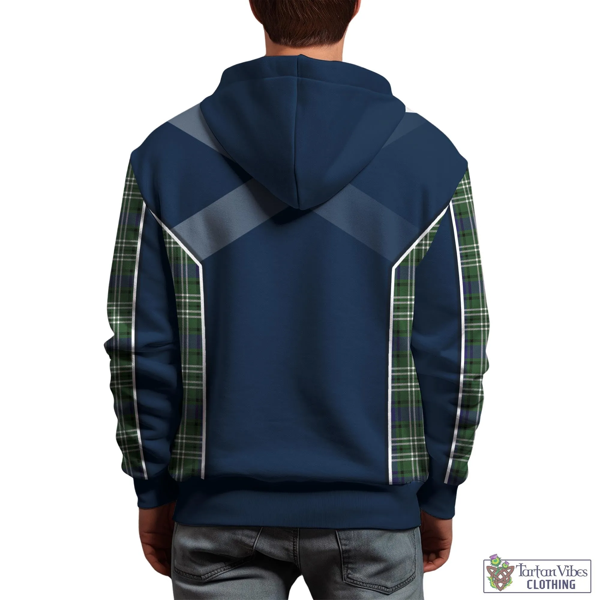 Blyth Tartan Hoodie with Family Crest and Lion Rampant Vibes Sport Style