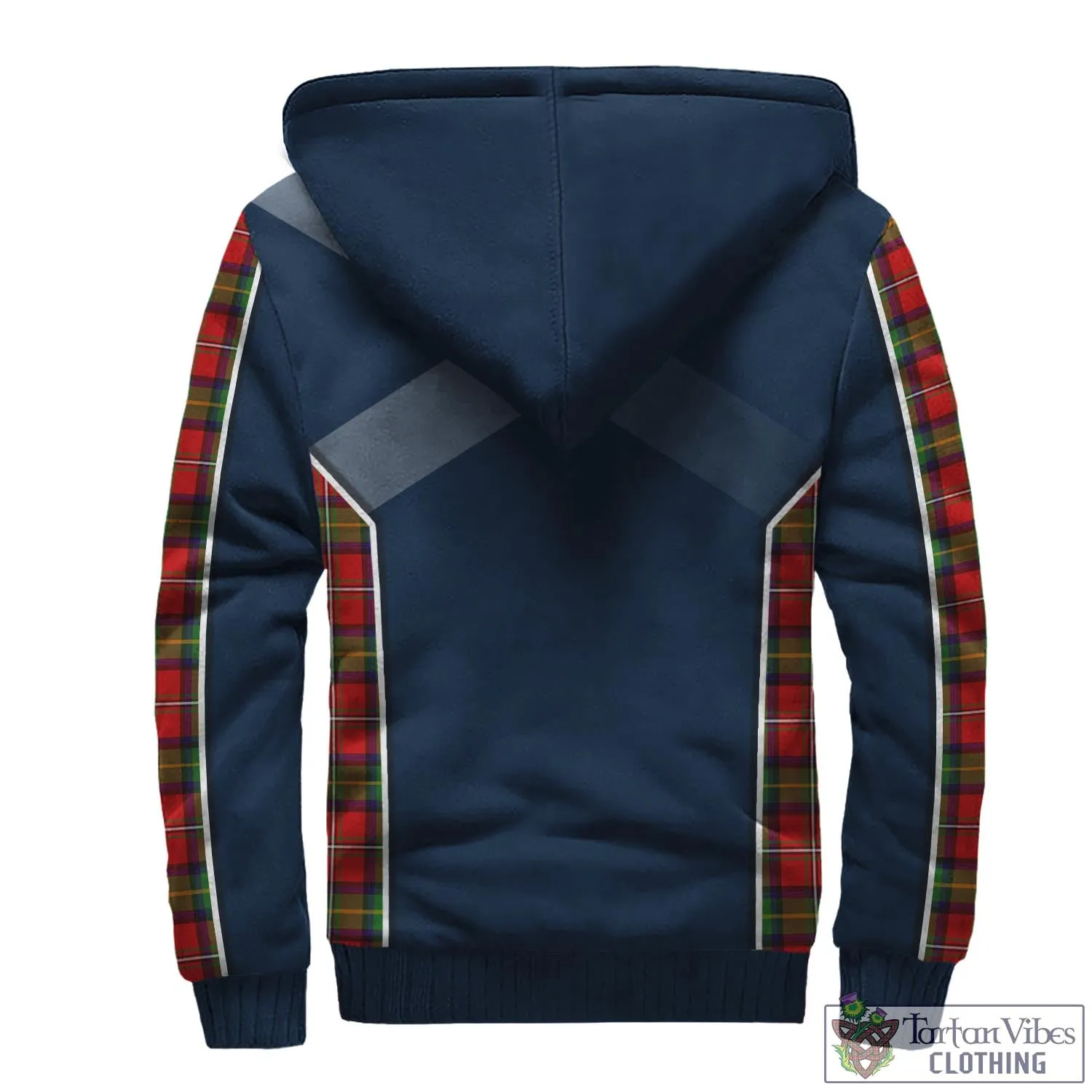 Boyd Tartan Sherpa Hoodie with Family Crest and Scottish Thistle Vibes Sport Style