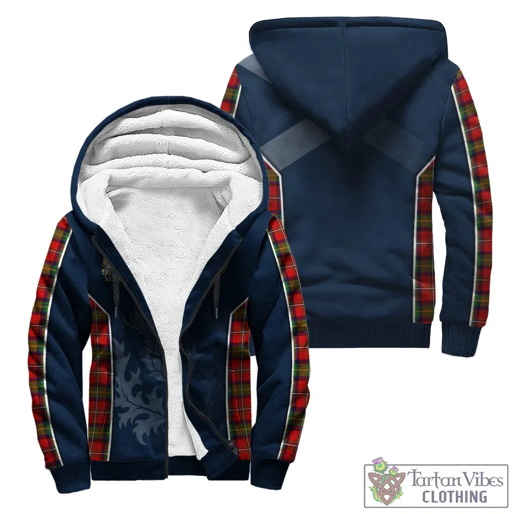 Boyd Tartan Sherpa Hoodie with Family Crest and Scottish Thistle Vibes Sport Style