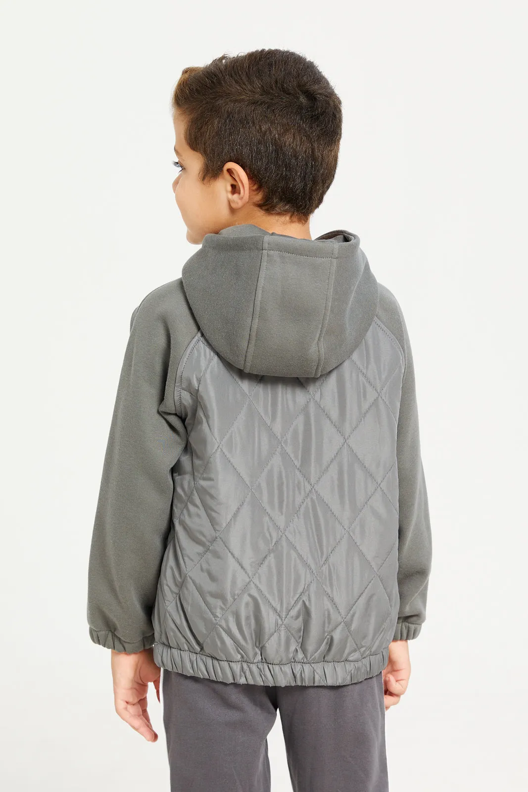 Boys Grey Hooded Sweatshirt