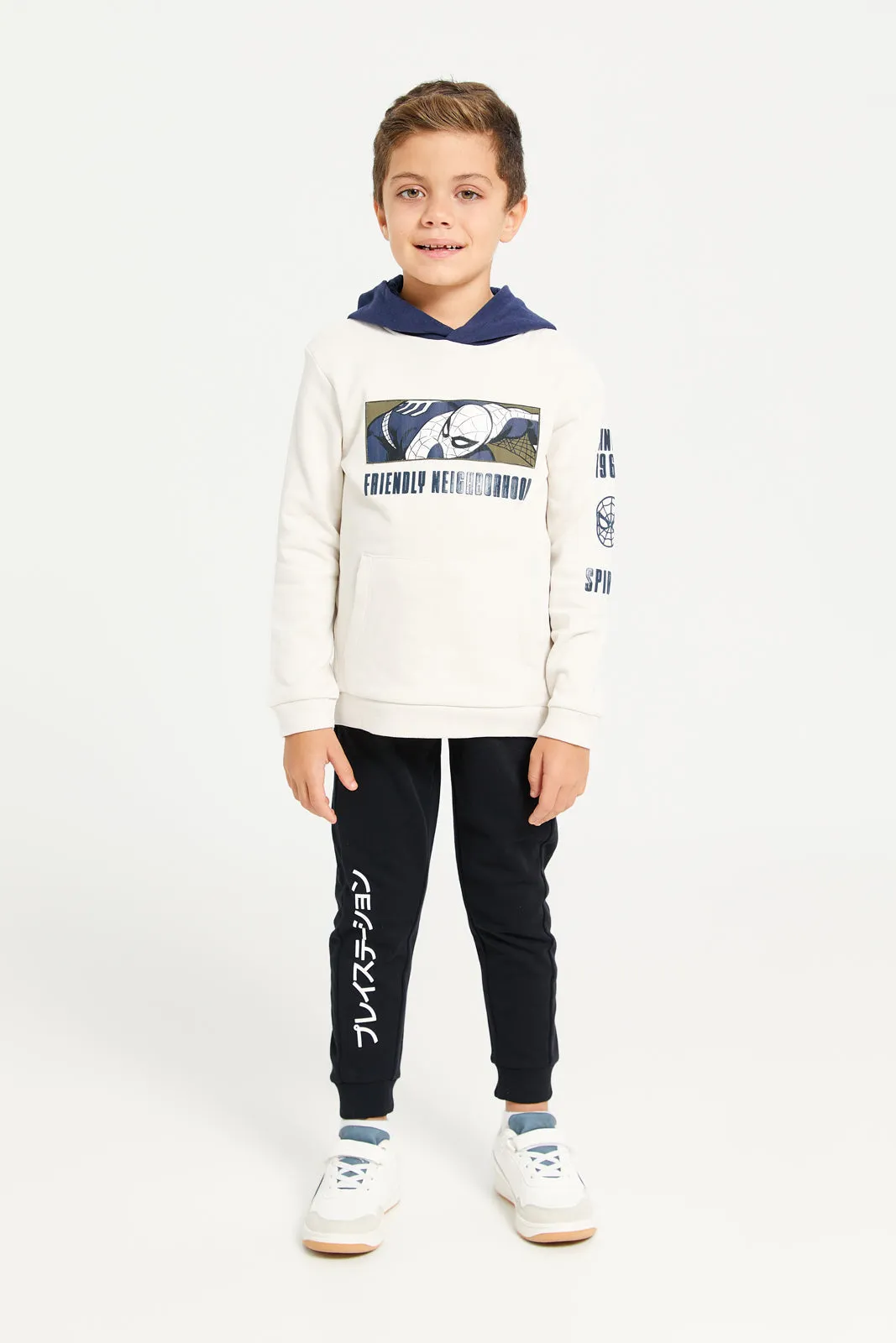 Boys Ivory Spider Man Print Sweatshirt