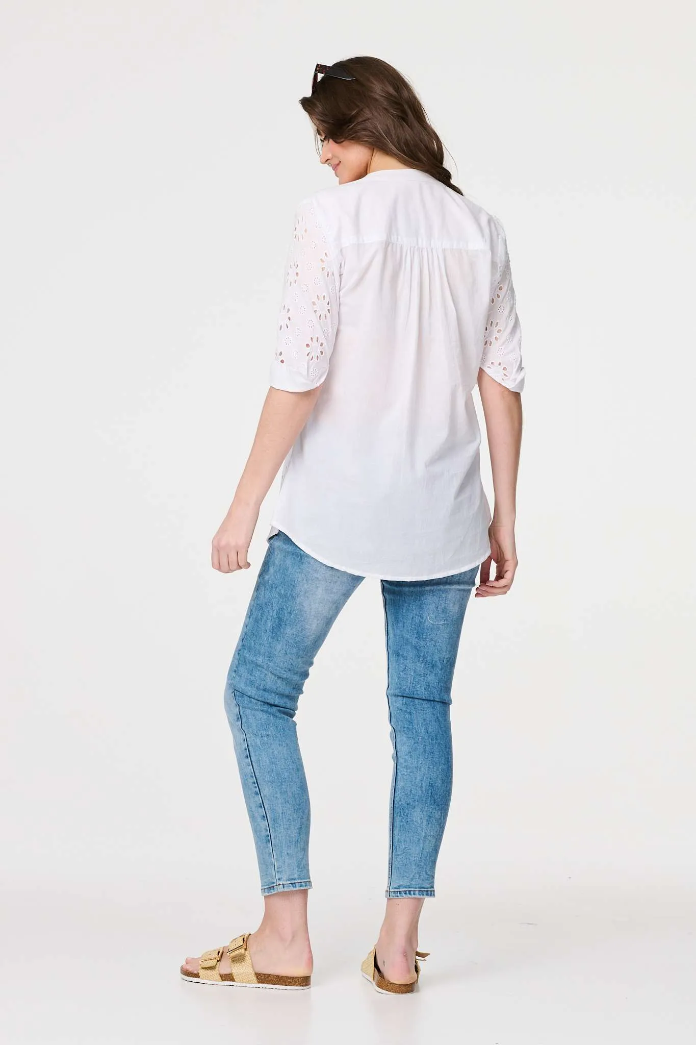 Broderie Anglaise 3/4 Sleeve Shirt