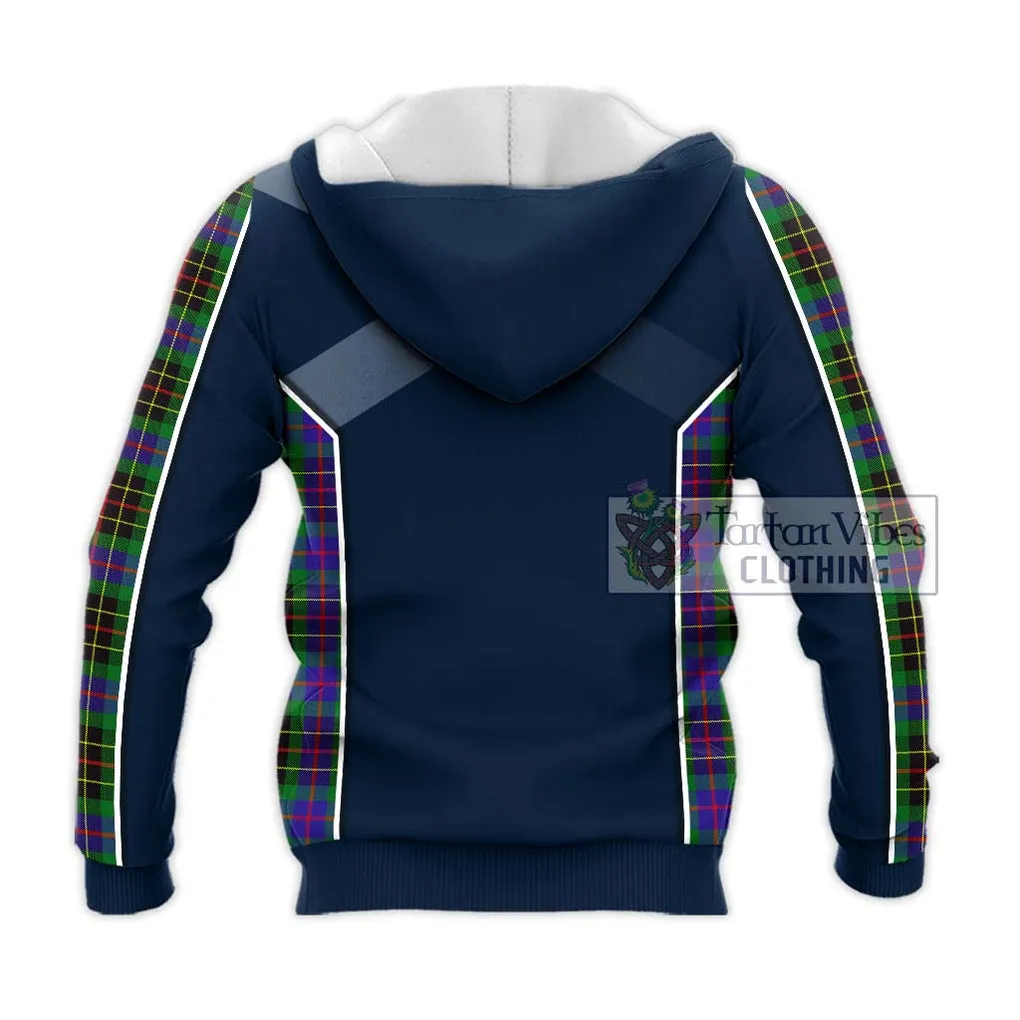 Brodie Hunting Modern Tartan Knitted Hoodie with Family Crest and Lion Rampant Vibes Sport Style