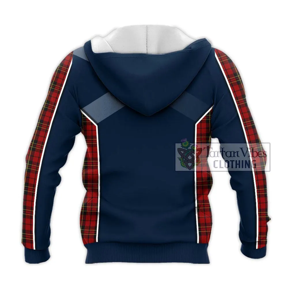 Brodie Tartan Knitted Hoodie with Family Crest and Lion Rampant Vibes Sport Style