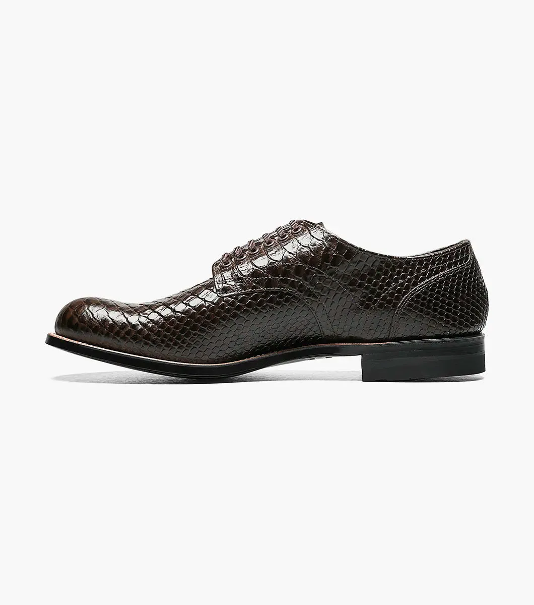 Brown Stacy Adams Madison Anaconda Plain Toe Oxford Men's shoe
