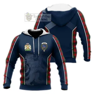 Bruce Old Tartan Knitted Hoodie with Family Crest and Lion Rampant Vibes Sport Style