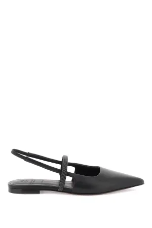 Brunello cucinelli slingback ballet flats with precious strap